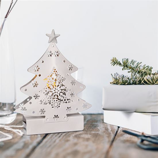 Solight LED Christmas tree, metal, 2x AA