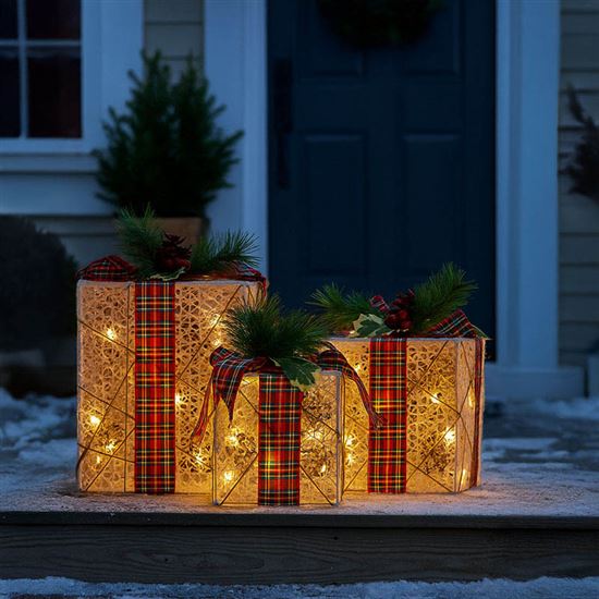 Solight set of 3 LED Christmas gifts, 48x LED, IP44, 230V