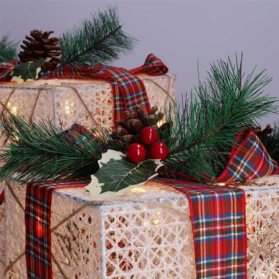 Solight set of 3 LED Christmas gifts, 48x LED, IP44, 230V