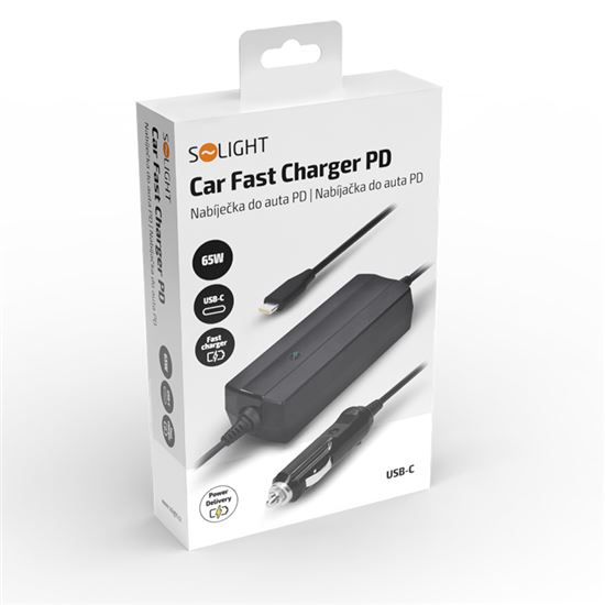 Solight car charger USB-C, PD fast charger, 65W