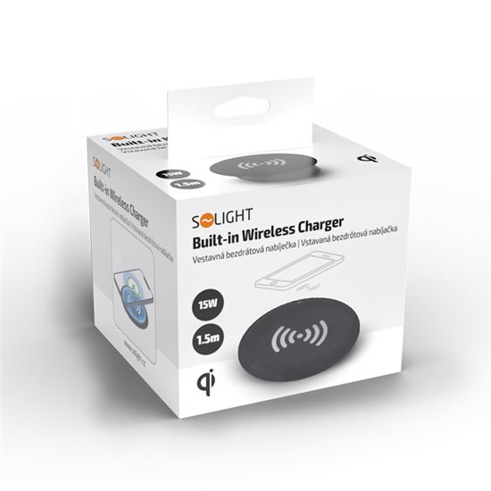 Solight wireless built-in charger 15W, black