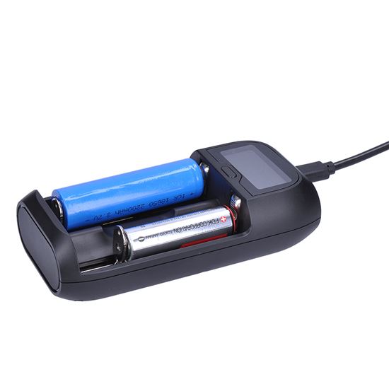 Solight battery charger Li-Ion, LiFePO4, Ni-MH/CD, AA, AAA, 18650, 2000mA, 2 channels, LCD display