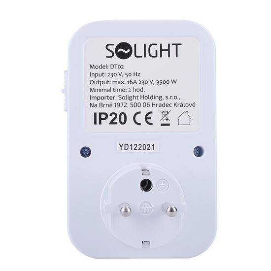 Solight mechanical timer, weekly, 2h interval, switch