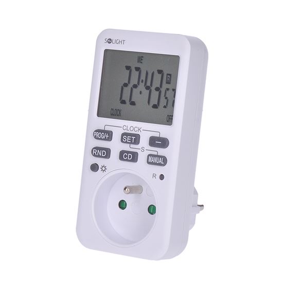 Solight digital weekly timer, 16 modes, backlit large LCD