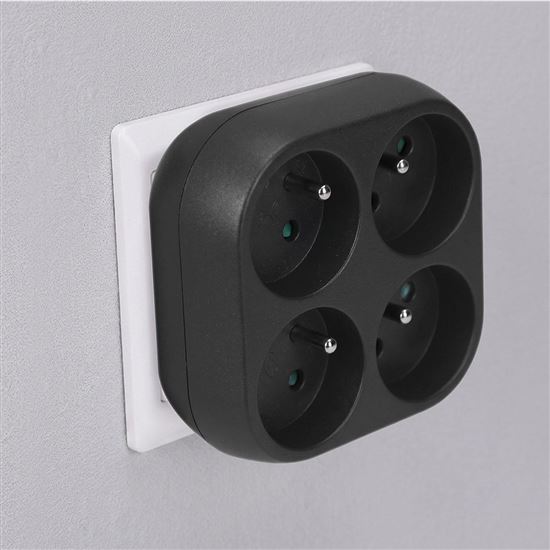 Solight adaptor 4 x 16A, black