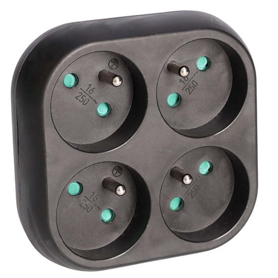 Solight adaptor 4 x 16A, black