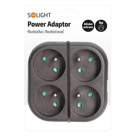 Solight adaptor 4 x 16A, black