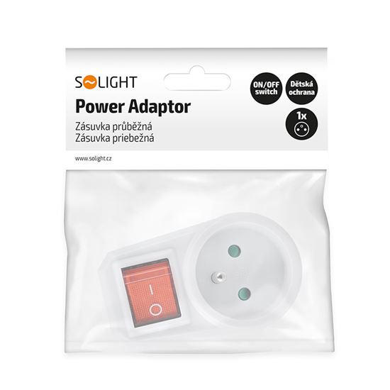 Solight adaptor 1x 16A, on-off switch