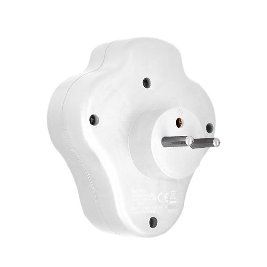 Solight adaptor with USB Type A+C charger, 2 x 10A, on-off switch, white