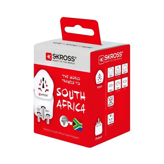 SKROSS travel adapter for South Africa, Africa and the Middle East, type M
