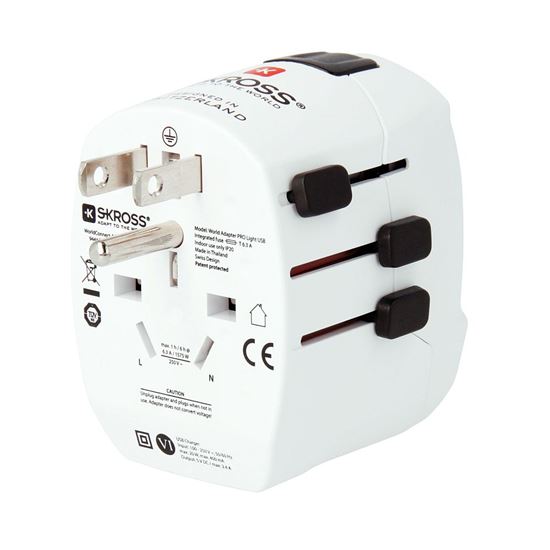 SKROSS travel adapter PRO Light USB AC45PD - World, UK+USA+AUS/CN, universal, grounded, USB A+C 45W
