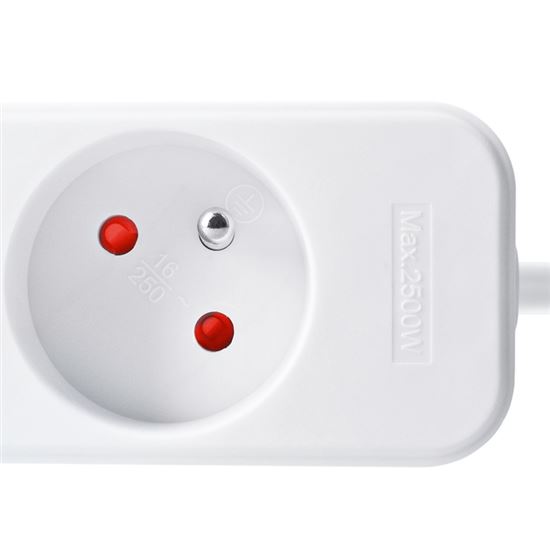 Solight 3-way extension lead, 3m, 3 x 1mm2, white