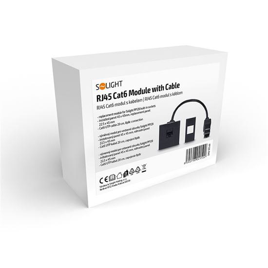 Solight RJ45 Cat6 replacement module for PP128 series built-in sockets