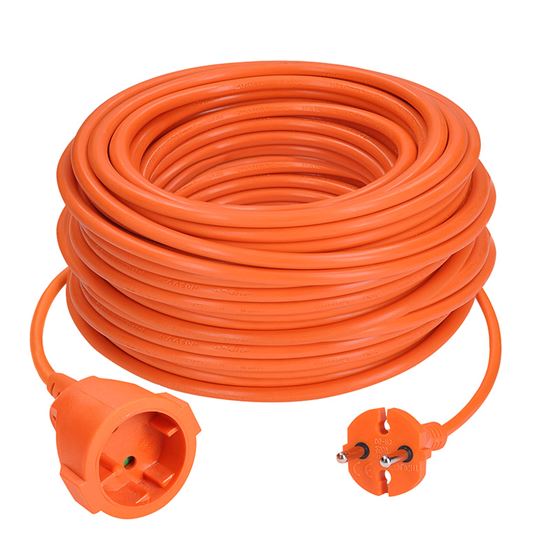 Solight 1-way extension lead, 30m, 2 x 1.5mm2, orange