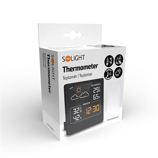 Solight thermometer, black color