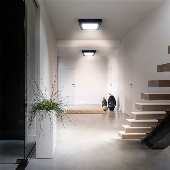Solight LED mini panel CCT adjustable, recessed, 18W, 1530lm, 3000K, 4000K, 6000K, square, black color