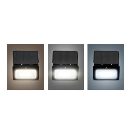 Solight LED solar light with PIR sensor, 6W, 660lm, 3CCT, Li-Ion, black