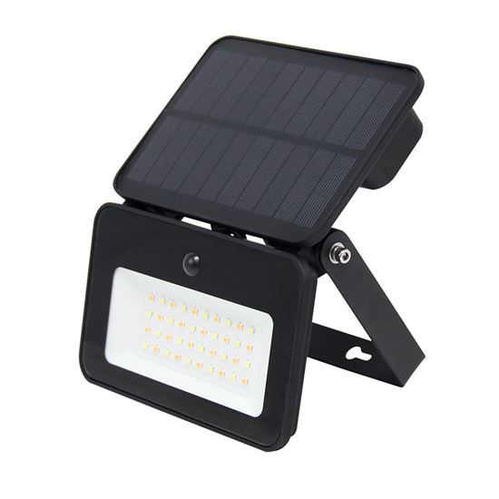 Solight LED solar light with PIR sensor, 6W, 660lm, 3CCT, Li-Ion, black