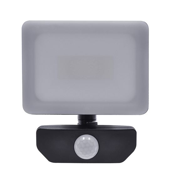 Solight LED floodlight Quick with PIR sensor, 10W, 850lm, 4000K, IP44, black