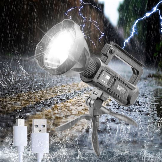 Solight rechargeable LED flashlight with power bank, 800lm, Li-Ion, USB