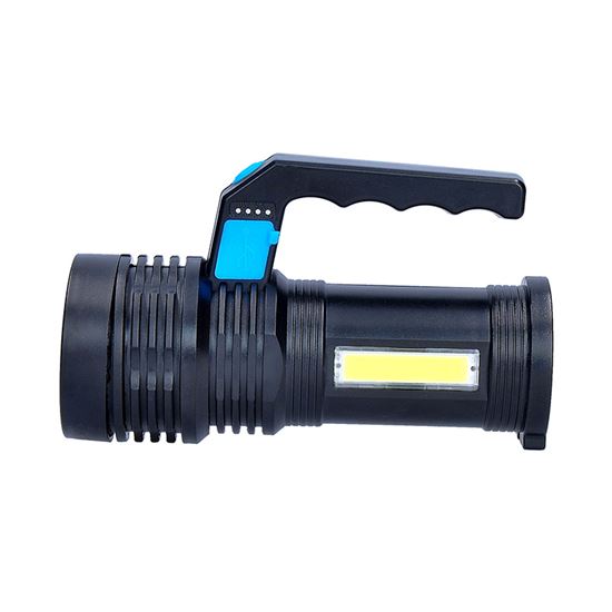 Solight LED rechargeable hand torch with side light, 150+100lm, Li-Ion
