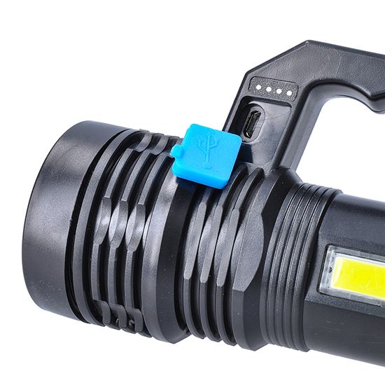Solight LED rechargeable hand torch with side light, 150+100lm, Li-Ion