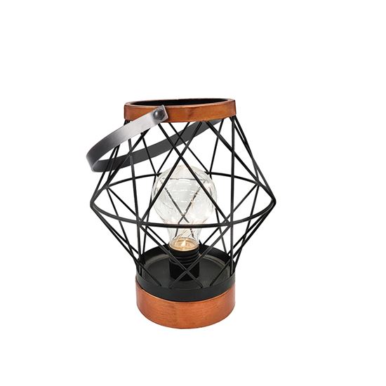 Solight metal lantern with micro LED bulb, warm white, 3xAA, 20cm