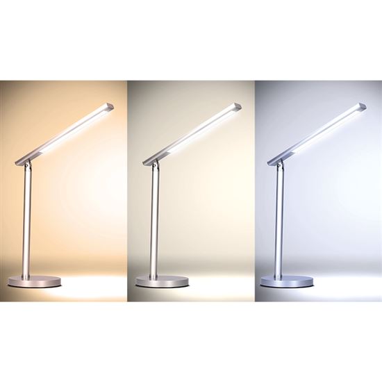 Solight LED table lamp, 7W, dimmable, chromaticity change, silver color