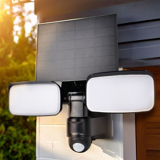 Solight LED solar light with PIR sensor, 9W, 850lm, 4000K, Li-Ion, black