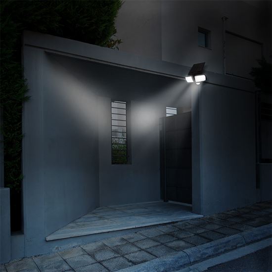 Solight LED solar light with PIR sensor, 8W, 600lm, Li-on, black