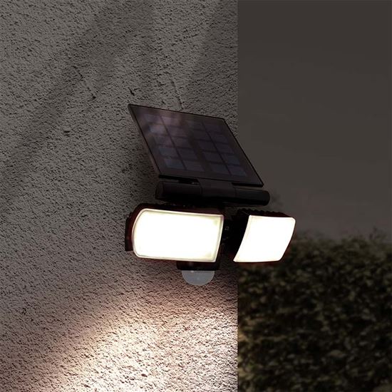 Solight LED solar light with PIR sensor, 8W, 600lm, Li-on, black