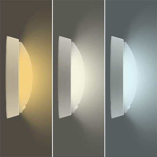 Solight LED outdoor light with PIR and adjustable CCT, 18W, 1350lm, 22cm, 2in1 - white and black cover