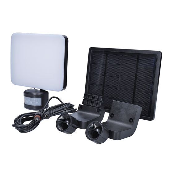 Solight LED solar light with PIR sensor, 11W, 1200lm, 3CCT, Li-Ion, black
