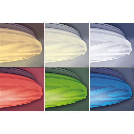 Solight LED smart ceiling light Wave, 30W, 2300lm, wifi, RGB + CCT, remote control
