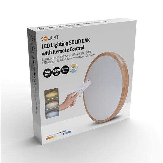 Solight LED lighting with remote control Solid Oak, 60W, 4200lm, 51cm, chromaticity change, dimmable