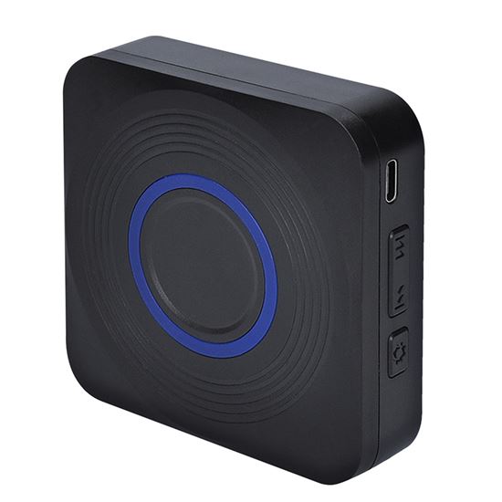 Solight bezdrátový zvonek, bateriový + USB, 200m, černý, learning code