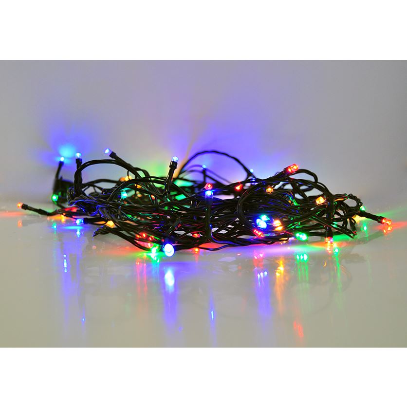 Solight LED venkovní vánoční řetěz, 300 LED, 30m, přívod 5m, 8 funkcí, časovač, IP44, vícebarevný