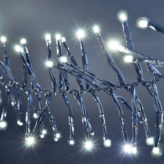 Solight LED venkovní vánoční řetěz s dálkový ovládáním - Cluster, 576 LED, 8 funkcí, časovač, IP44, studená bílá