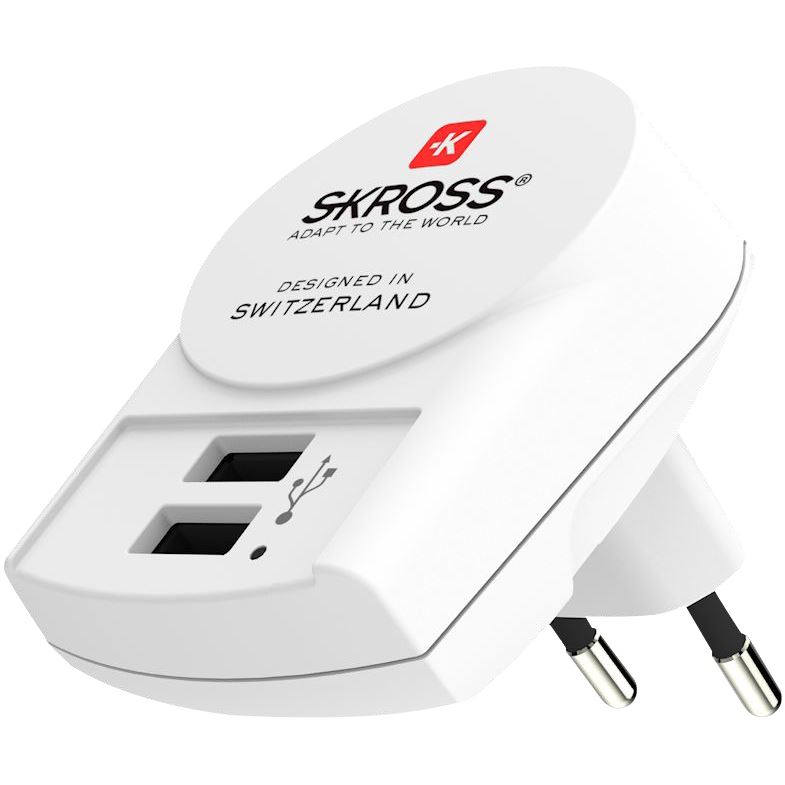SKROSS Euro USB nabíjecí adaptér, 2400mA, 2x USB výstup