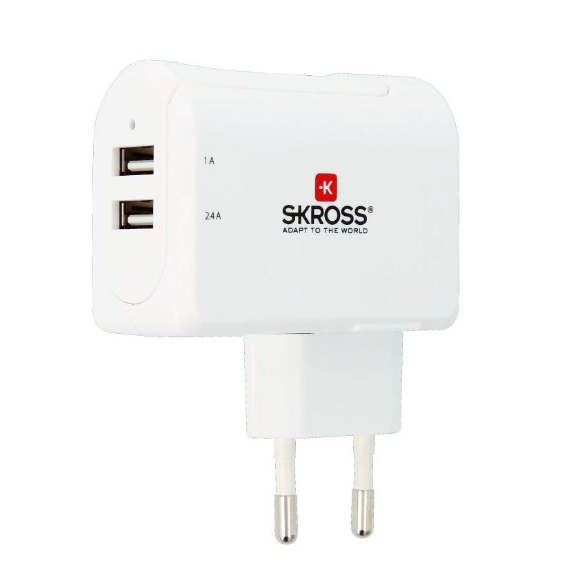 SKROSS Euro USB nabíjecí adaptér, 3400mA, 2x USB výstup