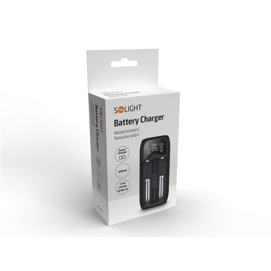Solight nabíječka baterií Li-Ion, LiFePO4, Ni-MH/CD, AA, AAA, 18650, 2000mA, 2 kanály, LCD displej
