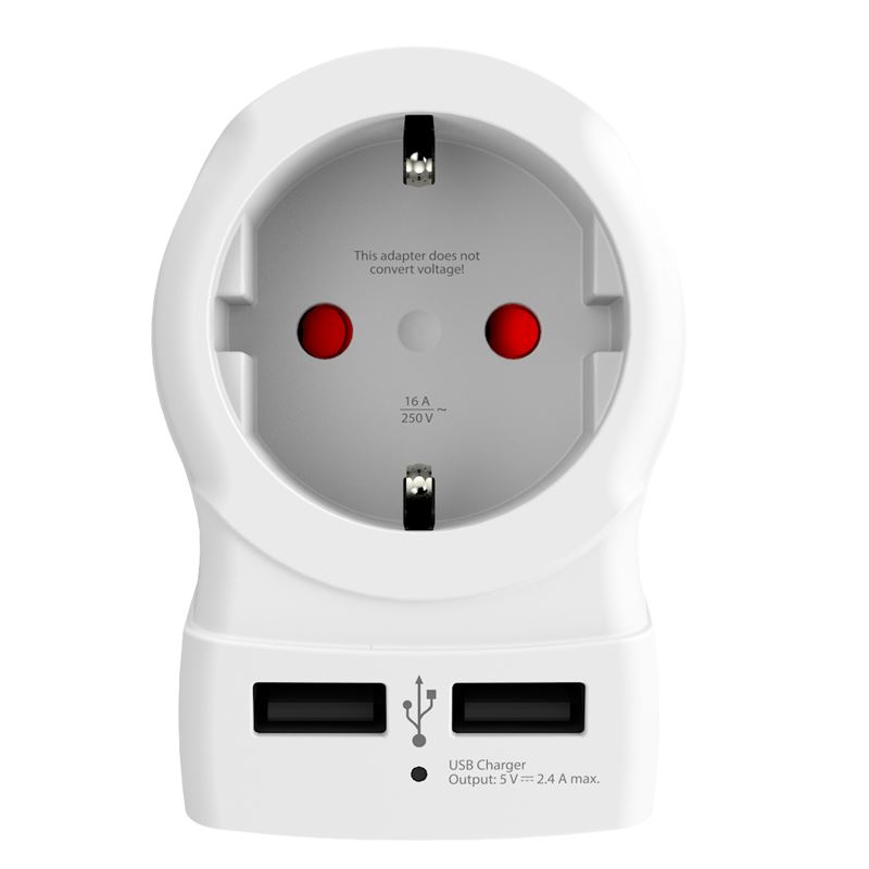 SKROSS cestovní adaptér UK USB pro použití ve Velké Británii, vč. 2x USB 2400mA