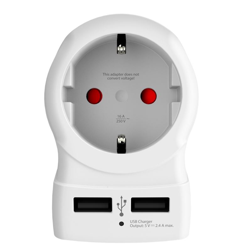 SKROSS cestovní adaptér USA USB pro použití ve Spojených státech, vč. 2x USB 2400mA