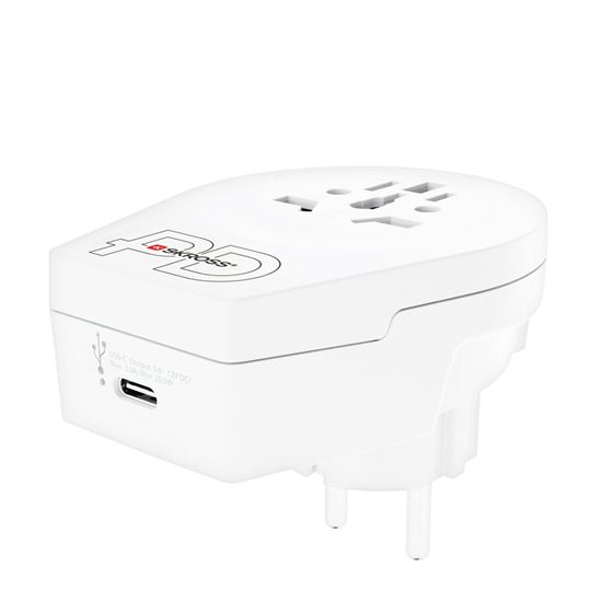 SKROSS cestovní adaptér Europe USB C20PD pro cizince v ČR, USB-C 20W, typ E/F