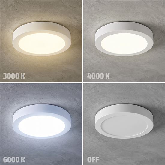 Solight LED mini panel CCT, přisazený, 24W, 1800lm, 3000K, 4000K, 6000K, kulatý