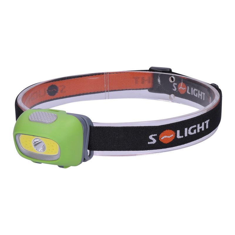 Solight LED čelová svítilna, 3W Cree + 3W COB, 120lm, bílé + červené světlo, 3x AAA