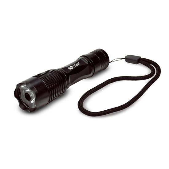 Solight LED kovová svítilna malá,  50lm, 1W LED, černá, 1 x AA