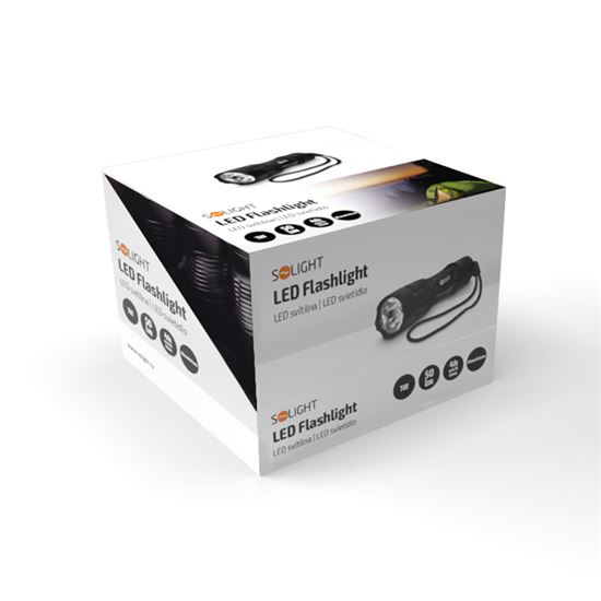 Solight LED kovová svítilna malá,  50lm, 1W LED, černá, 1 x AA