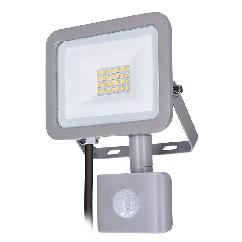 Solight LED reflektor Home se sensorem, 20W, 1500lm, 4000K, IP44, šedý