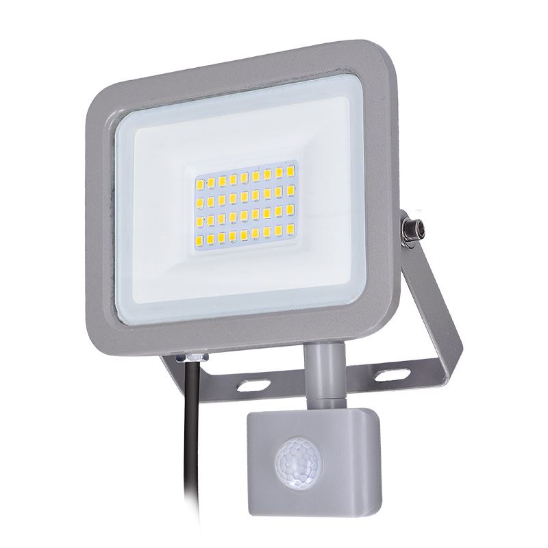 Solight LED reflektor Home se sensorem, 30W, 2250lm, 4000K, IP44, šedý